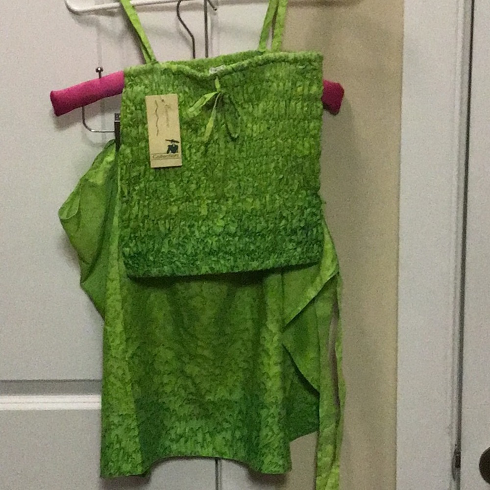 Two piece lime green summer wear